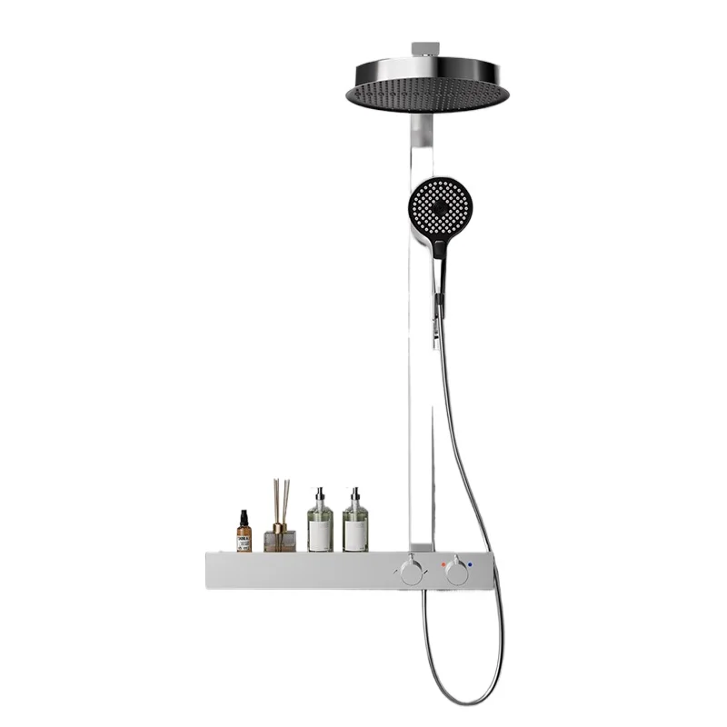 

Зеркальный дождь, большой стол для хранения, душ, цветочное вино, набор с верхним распылением под давлением, ручной спрей, изысканный медный основной корпус