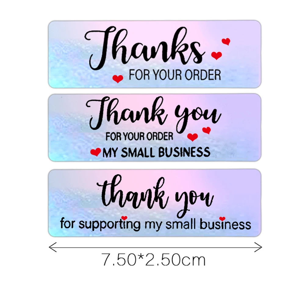 120pcs Thank You for Your Order Stickers 7.5*2.5cm Rectangular Adhesive Seal Labels for Small Business, Handmade Goods, Bakeries