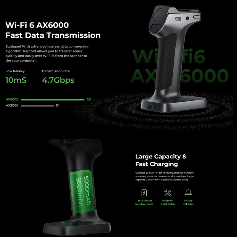 Imagem -02 - Creality Scan Bridge Redefinindo Portabilidade em Digitalização 3d Suporte de Digitalização Portátil Wifi sem Fio para Scanner Otter Raptor Raptor x