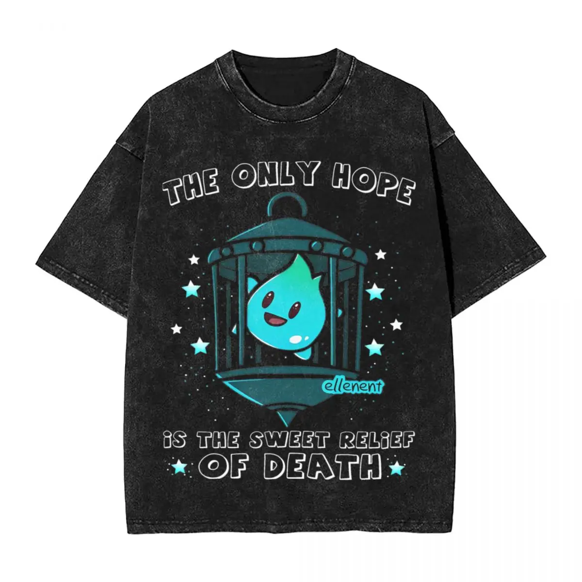 Lumalee T Shirt Washed Cotton Oversize T-Shirt The Only Hope Is The Sweet Relief Of Death for Men Streetwear Printed Tee Shirt