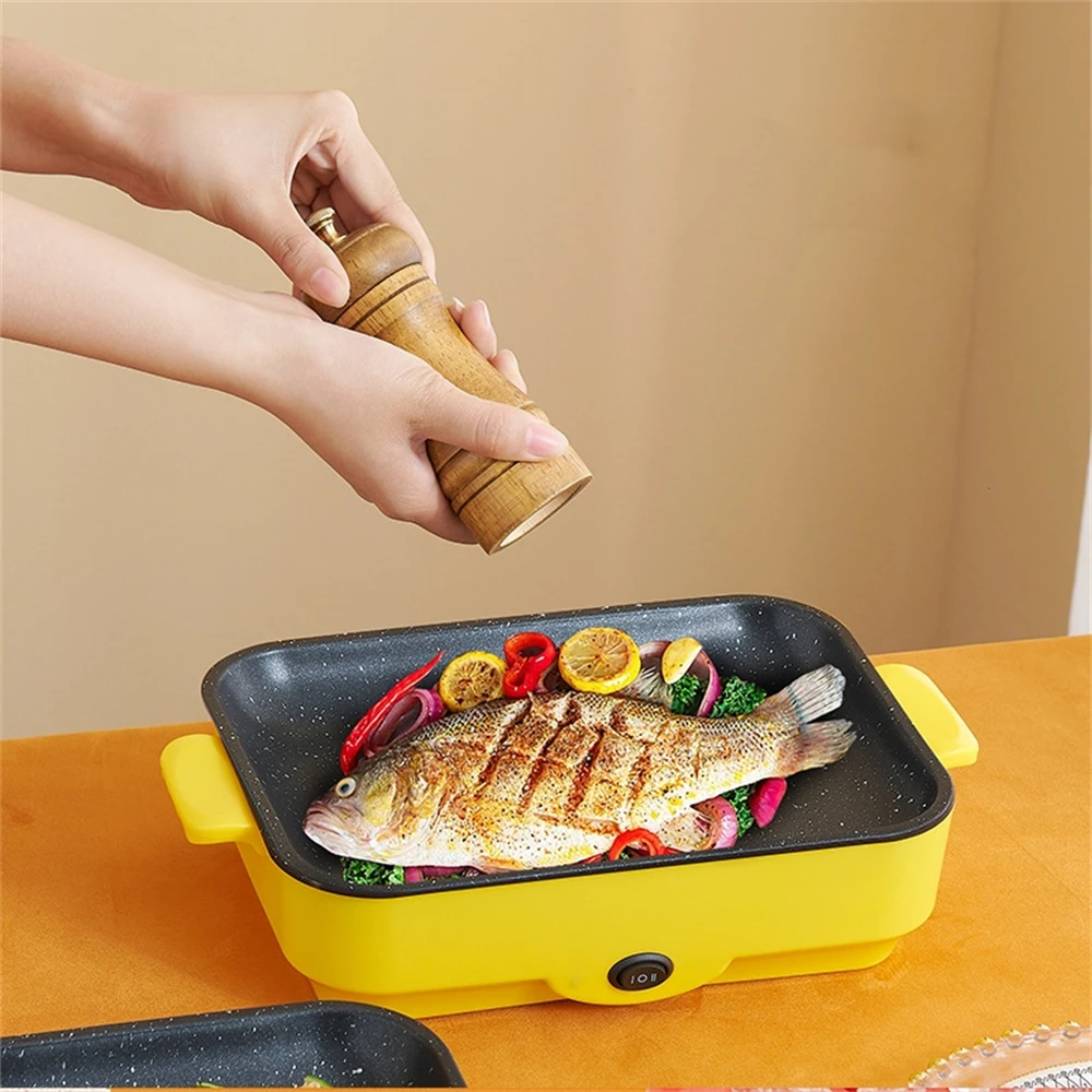 Multifunctional Electric BBQ Grill 26cm Square Mini Electric Baking Tray Pancake Steak Electric Wok  Kitchen Fry Pan Baking Tray