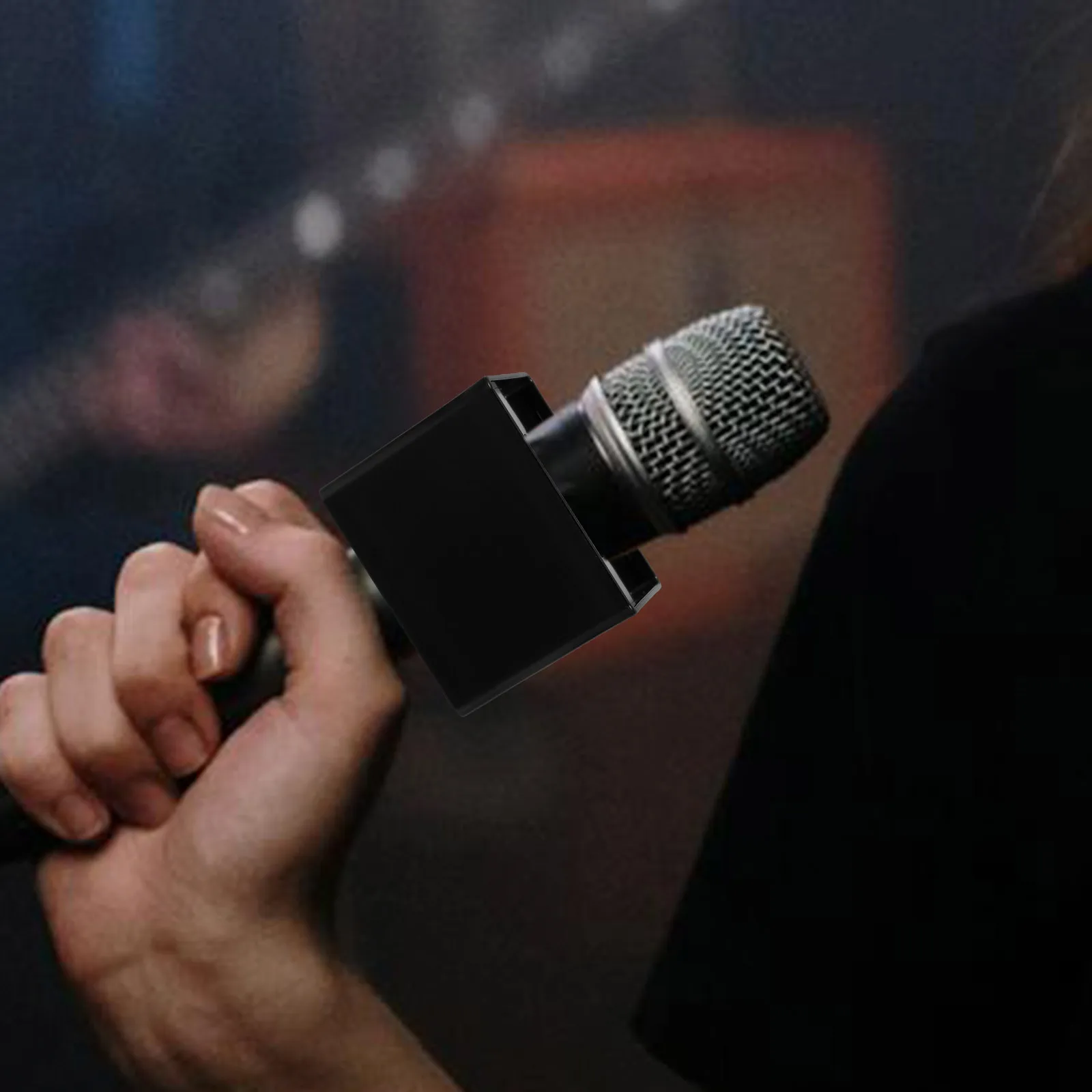 

Square Shaped Mic Flag For Interview Ktv Broadcasting Podcasting Studio Recording Microphone Logo Stand Portable Abs Equipment