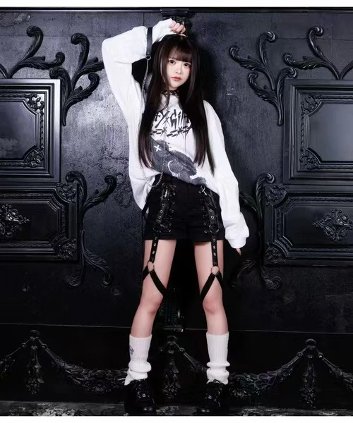 Japanese Rojita Style Mine Series Tie Strap Shorts Detachable Belt Leg Ring Two-dimensional Lolita Sexy Short Pants For Women