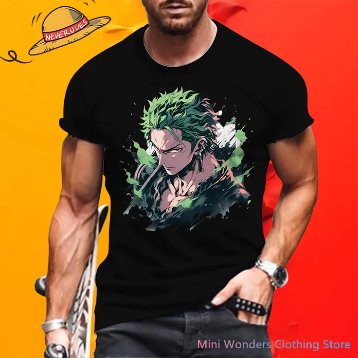 

2025 New Summer Essentials Trend Fashion Men's T-shirt Luffy One Piece Anime boys Short Sleeve Tee Kid's Streetwear GymTops