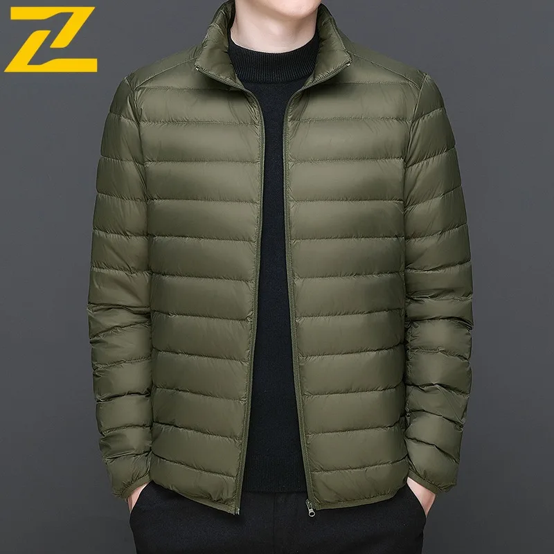 COMXZ Premium Down Jacket Men 2025 Business Casual Stand Collar Lightweight Parka Office Travel Fashion Comfort Winter Wear