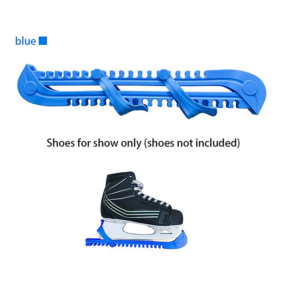 New 1Pair Ice Skates Skating Blades Protector Shoes Guards Practical Covers Adjustable Protective Case Blade Sleeve-Blue
