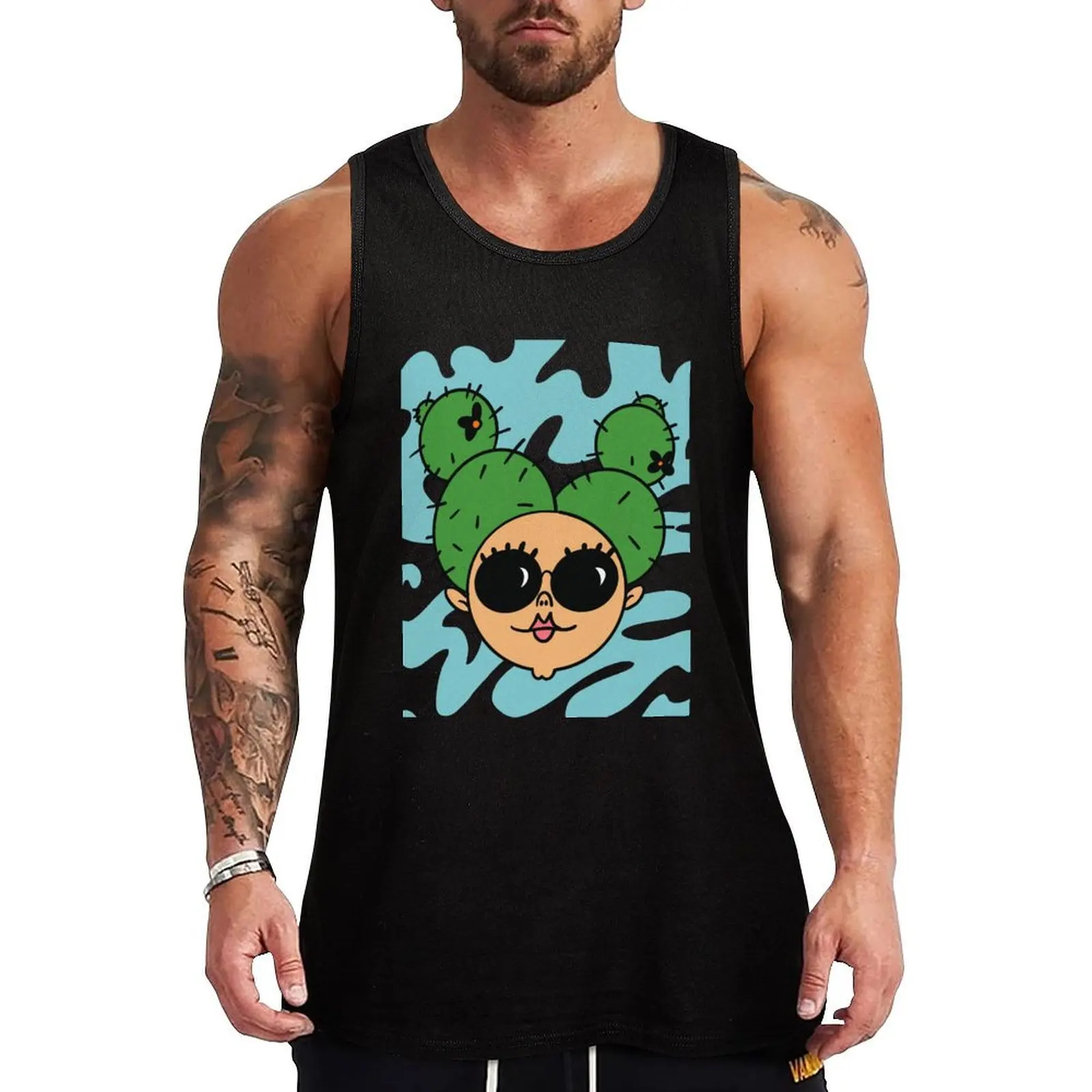 Cactus Head Tank Top Man sleeveless shirt Top summer