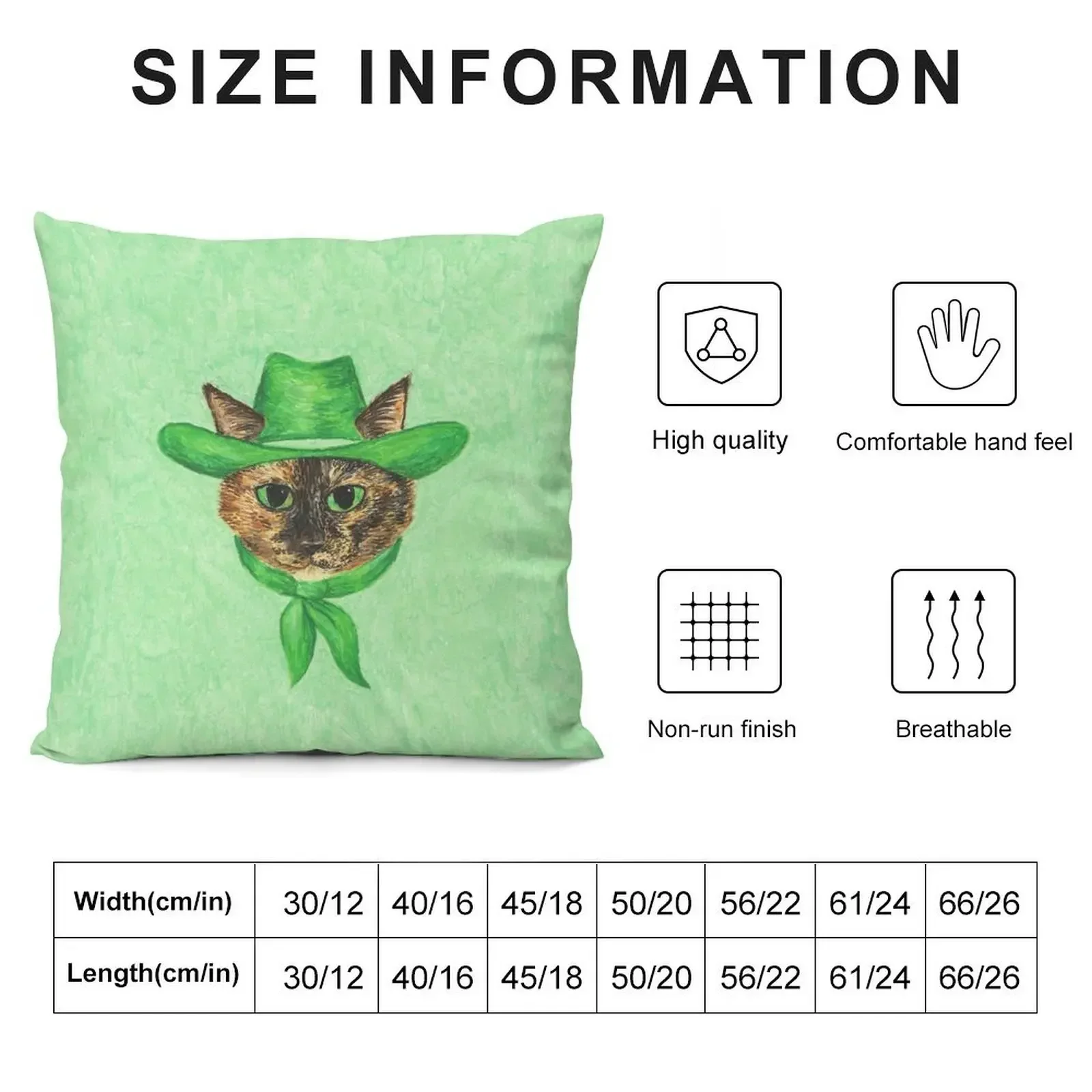 Tilly the Cowgirl Tortie Cat Throw Pillow Decorative Cushions Pillowcases Bed Cushions Plaid Sofa Christmas Pillow pillow