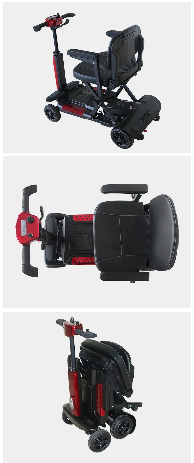 4-Rad Leichter Lithium-Batterie Elektroroller für Erwachsene, Behindertenfreundlicher Faltbarer E-Scooter für Pendler – Detail 12