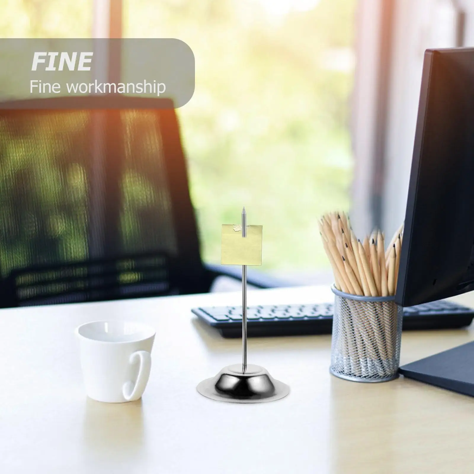 Stainless Steel Menu Inserter Single Pin Stand Restaurant Office Desk Receipt Bill Holder ganizer Check Spike Metal Memo Holder