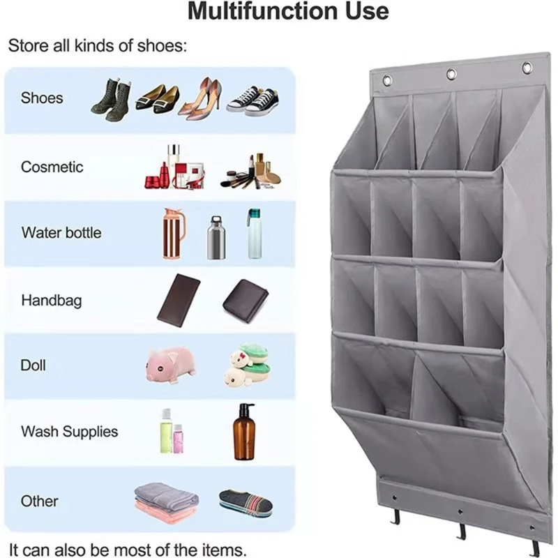 Door Shoe Rack with Deep Pockets for Multi Pairs of Shoes Hanging Shoe Cabinet image 3