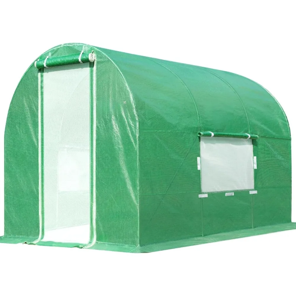 

Portable Greenhouse for Outdoors, 10x7x7FT Large Walk-in Tunnel Green House for Outside, Heavy Duty Steel Frame Reinfor