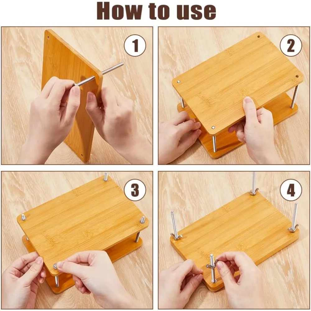 Book Press Bamboo Book Press Bookbinding Stable Book Binding Tool Manual Paper Press Handmade Book Binding 2 Floor Portable Book