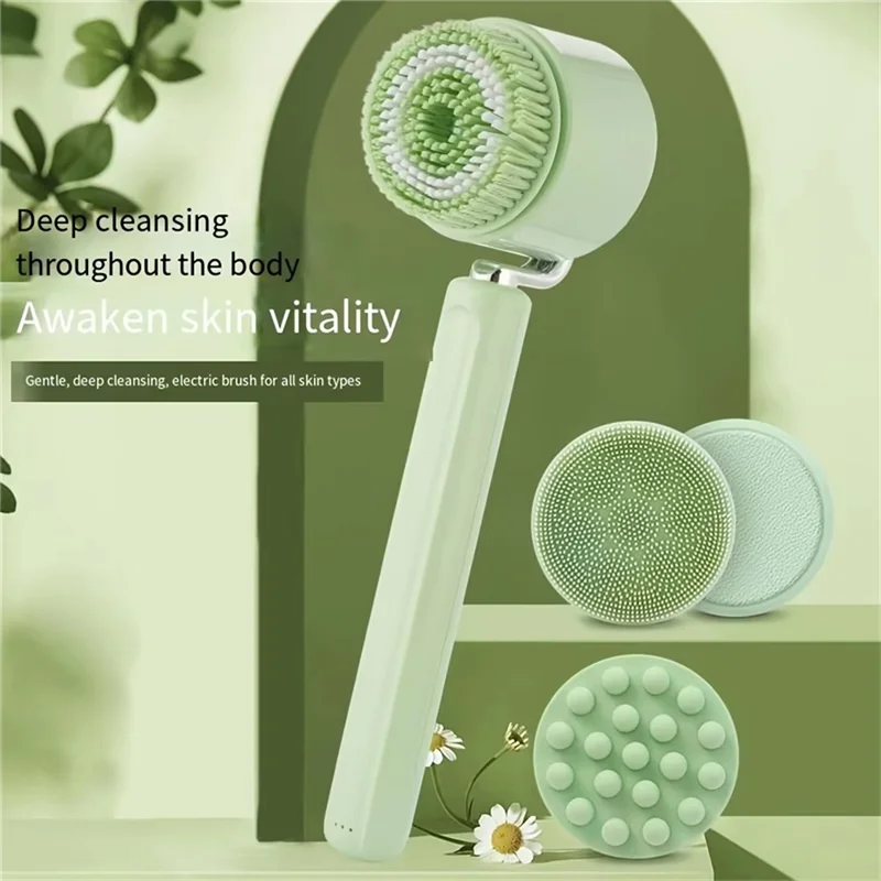 A98I-فرشاة حمام خلفية متعددة الوظائف بمقبض طويل، فرشاة حمام قابلة لإعادة الشحن، فرشاة تنظيف الوجه