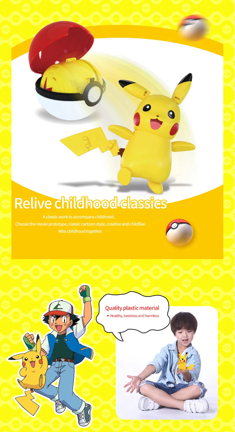 Pokemon Figuren Spielzeug Anime Action Pikachu Dragonite Gengar Mew Snorlax Gyarados Lapras Poke Ball Pokeball Lunala Kindergeschenk – Detail 2