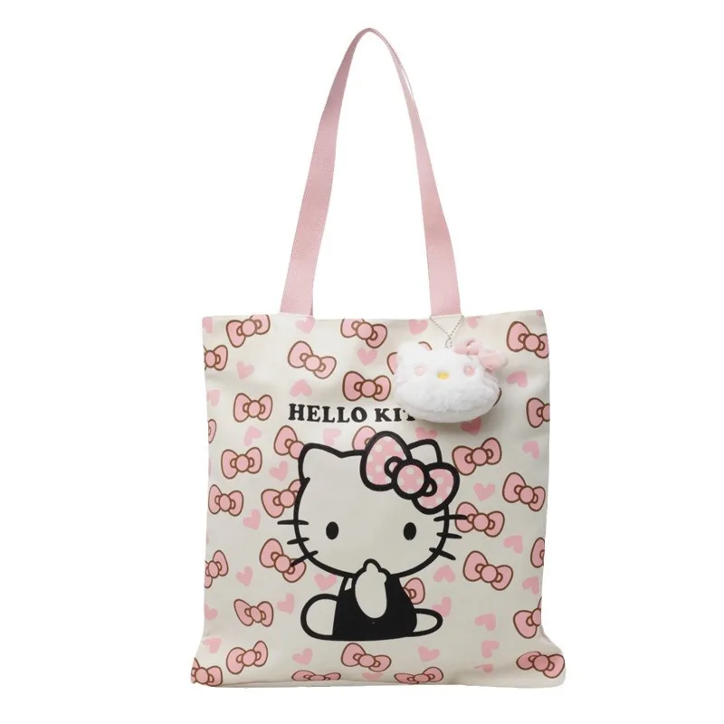 hellokitty canvas bag women's large capacity backpack school junior high school student shoulder handbag cute fashion tote bag