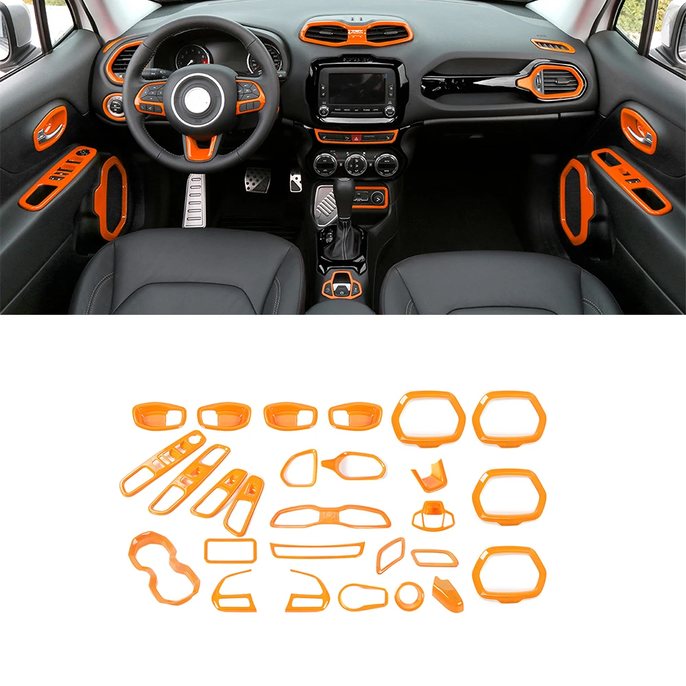 Kit di copertura per la decorazione della Console centrale kit di adesivi per cruscotto per Jeep Renegade 2016 2017 2018 accessori per interni auto