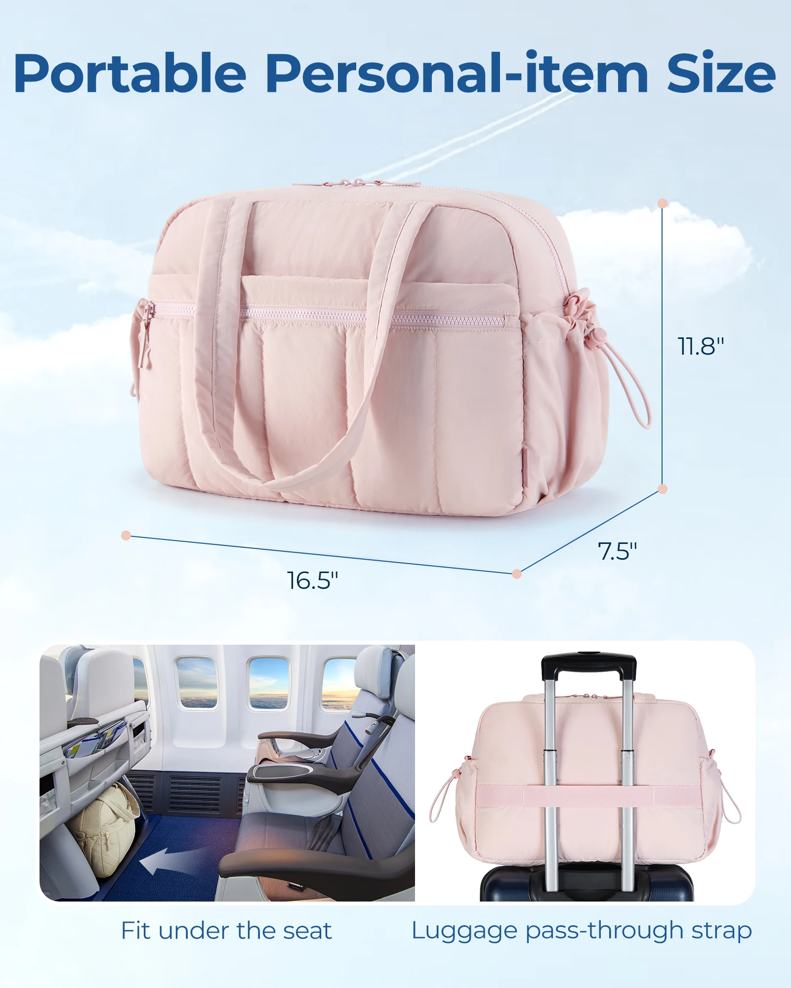 BAGSMART Bolsa de viaje Bolsa de gimnasio para mujer con bolsillo húmedo Bolsas de fin de semana Equipaje de mano impermeable Bolsa de cabina de aeropuerto