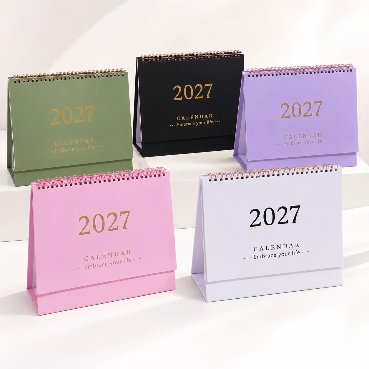2027 Large Office Desk Calendar, Spiral Standable Desktop Calendar for Agenda Organizer Monthly Schedule Work Daily Planning