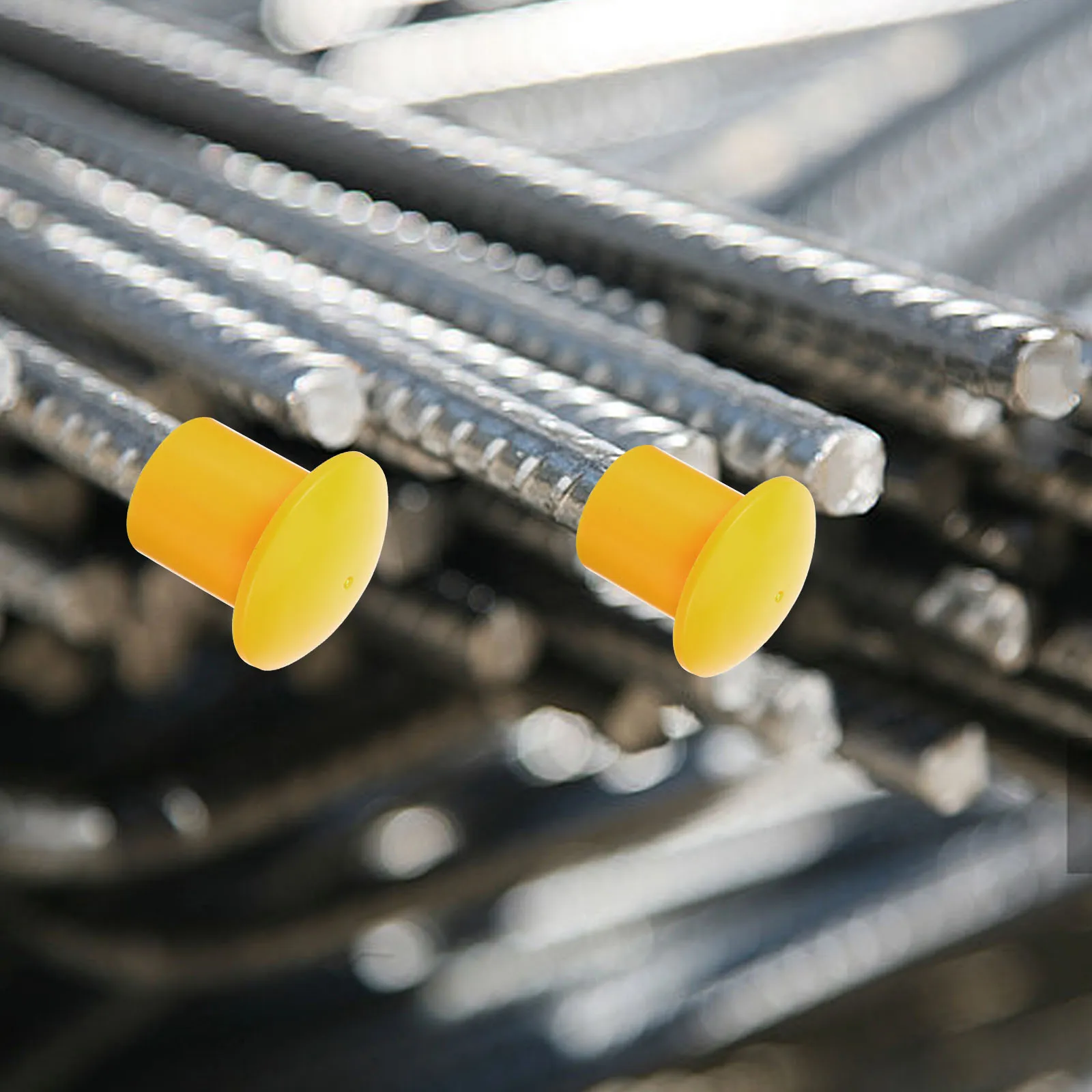 

50pcs Construction Industry Suppies Protective Caps Plastic Safety Mushroom End Caps Yellow Construction Supplies/