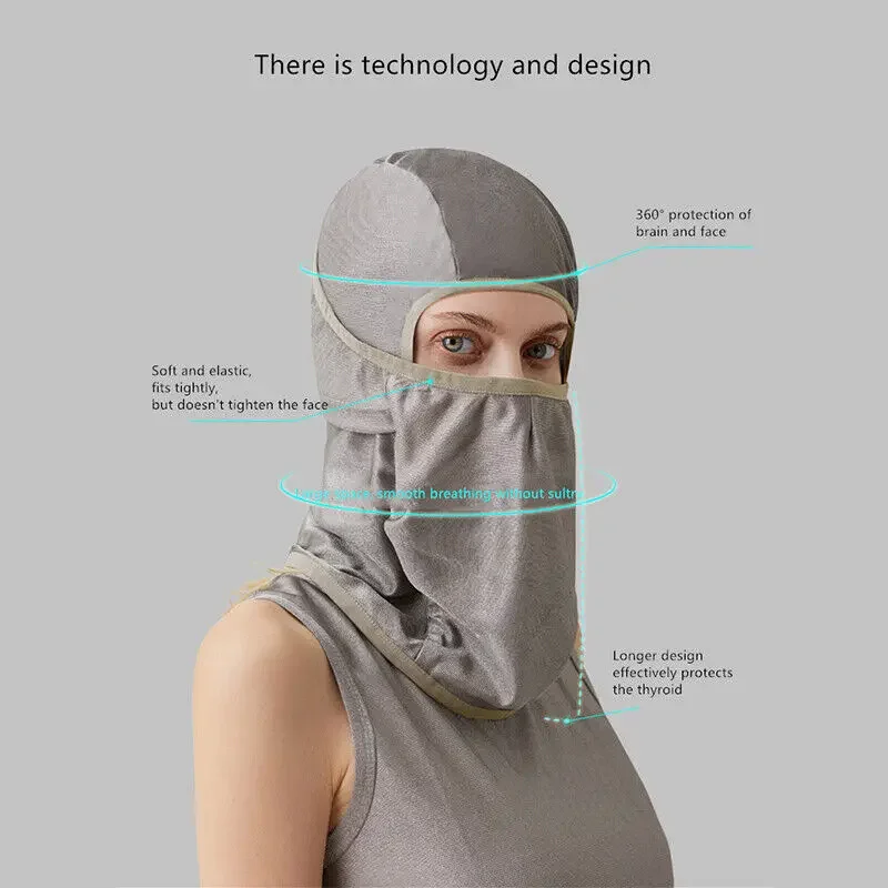 

Silver Fiber Emf Shielding Head Hood 1Pc Radiation Protection Cap 100% Fiber Anti-Electromagnetic Wave Cover for Pregnant Women