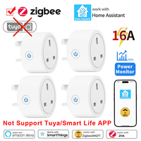 ZigBee Smart Plug 16A Smart Home Outlet UK Socket with Power Monitor Function APP Control Support Alexa Home Assistant Z2M ZHA