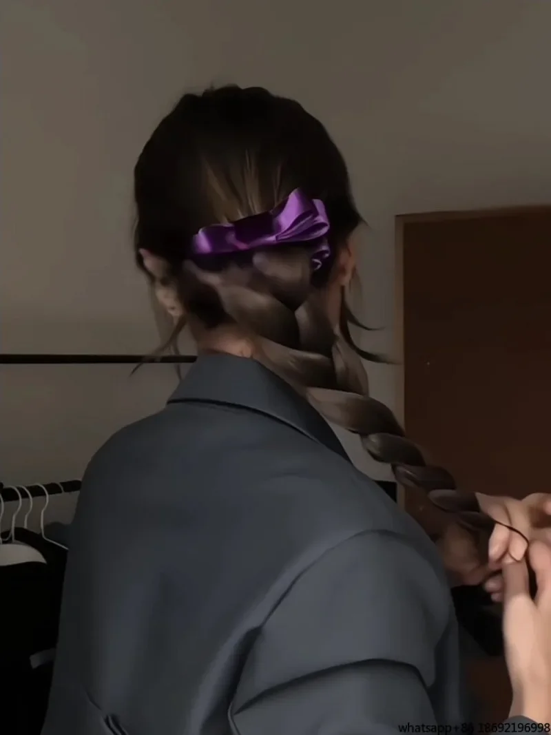 The Correct Use of Banana Clips, Korean Version, Purple Bow Hairpin, High-end Temperament Hair Accessories 2026 New Models