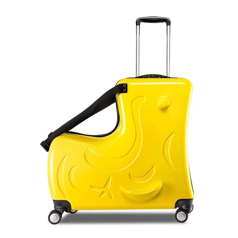 Imagem -05 - Sit Ride Suitcase on Wheels Trolley Case Rolling Bagagem Case de Viagem Baby Travel Locks Trolley on Wheels Crianças 20 24 Inch Crianças