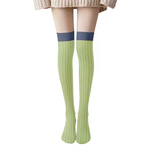 1Pair Anime Kanroji Mitsuri Cosplay Over Knee Sockings Prop Cartoons Unisex Accessories Breathable Socks Halloween Sockings