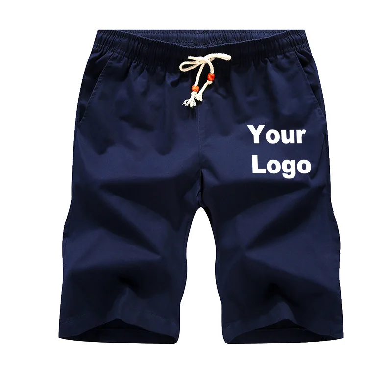 Custom Logo Casual Shorts Men\'s Summer Pants Cotton Loose Breathable Cargo Pants Large Shorts Beachwear