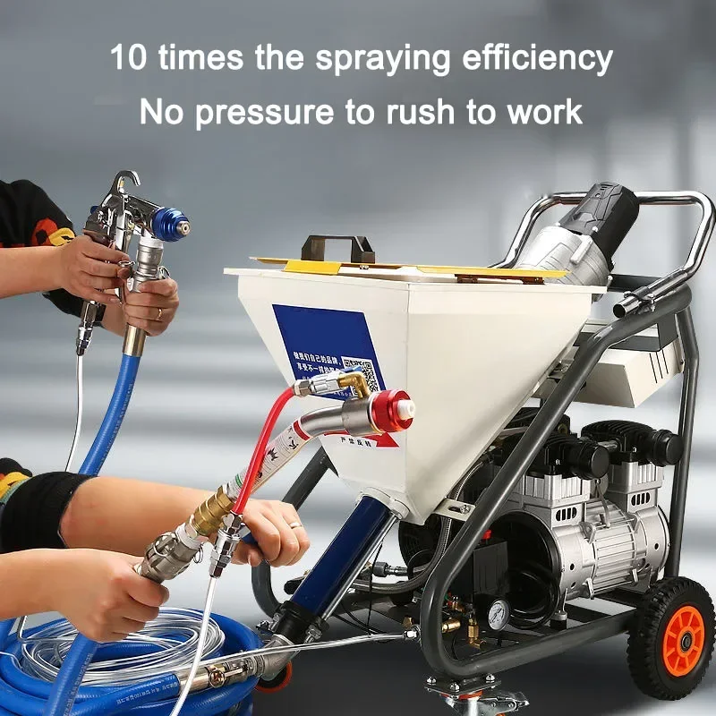 

NEW Electric Automatic Multi-function Exterior Wall Real Stone Paint Sprayer Mortar Waterproof Coating Fireproof Material Spray