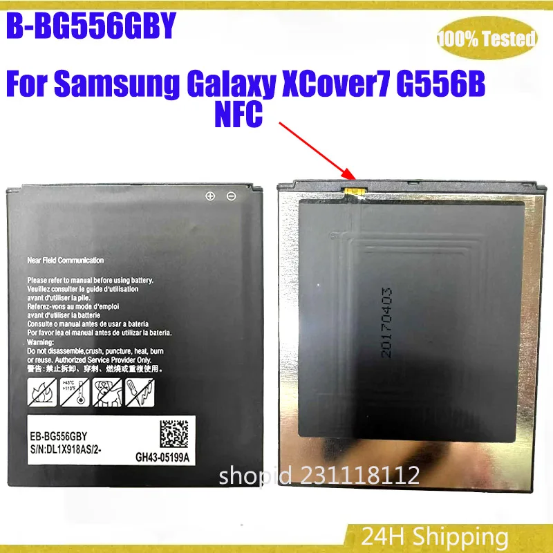

New NFC EB-BG556GBY 3.85V 3950mAh Battery For Samsung Galaxy XCover 7 G556B G556BU1 G556B/DS Phone Batteries
