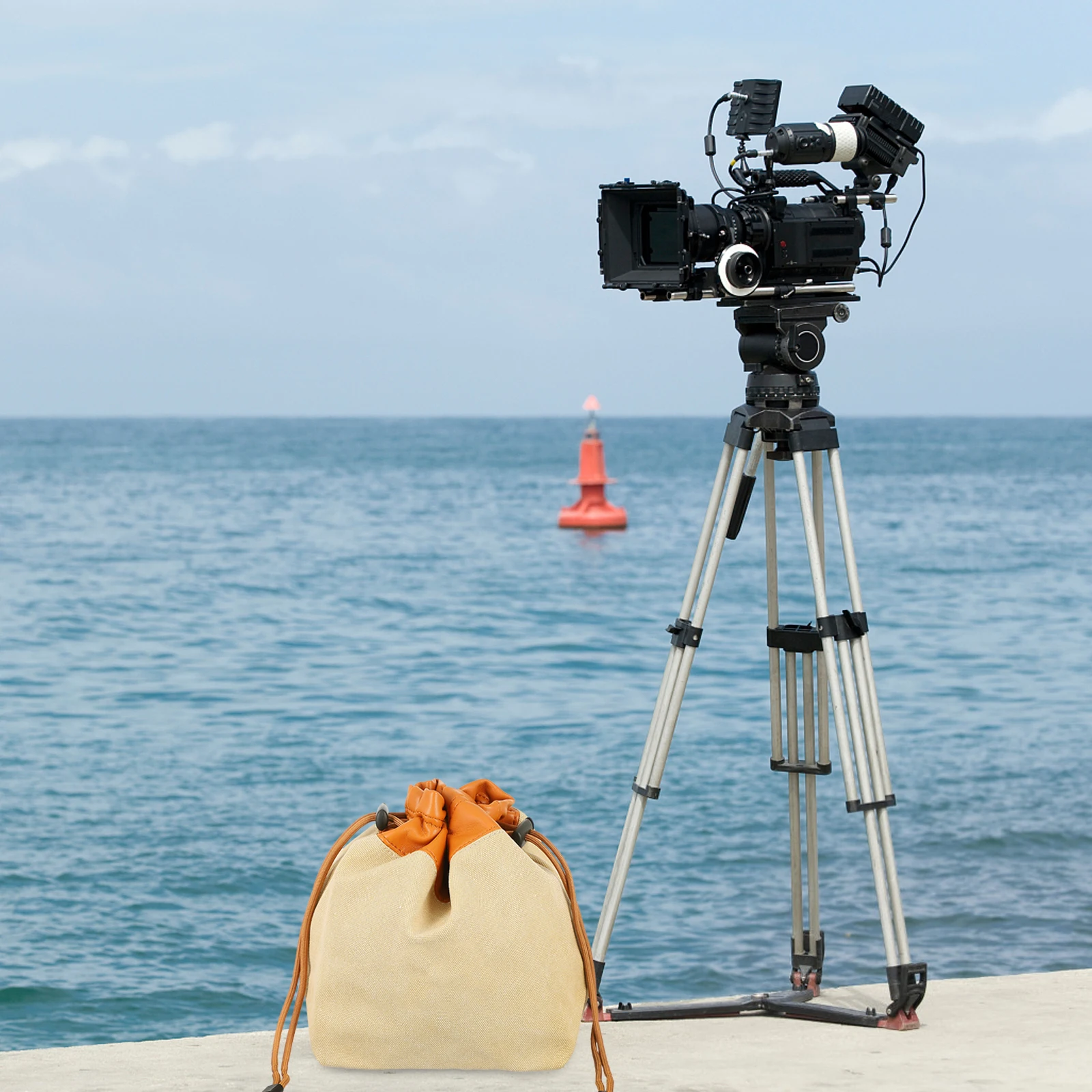 

Camera Bag Canvas Handbag Drawstring Carrying Case Storage Travel Portable Compact