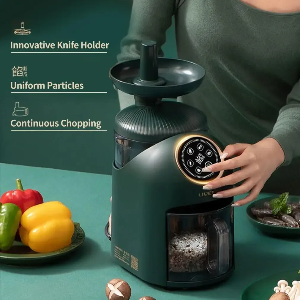 G-69 Robot da cucina elettrico da 6 tazze, tritacarne e tritatutto per verdure con tazza visiva e 5 velocità, acciaio inossidabile 304 a forma di S