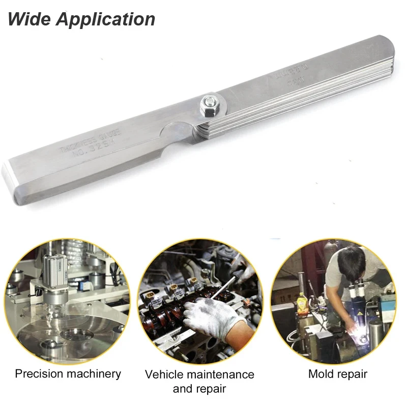 89A32 Inch Metric Thickness Feeler Gauge ,Fractional MetricRange 0.04-0.88mm,Thickness Measurement and Layout Tool