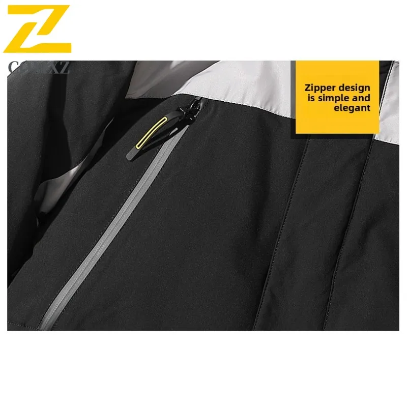 Coxz novo fofo 90 para baixo jaqueta masculina gola casual leve gola de pele quente com capuz casaco puffer zíper cor pura na moda parka