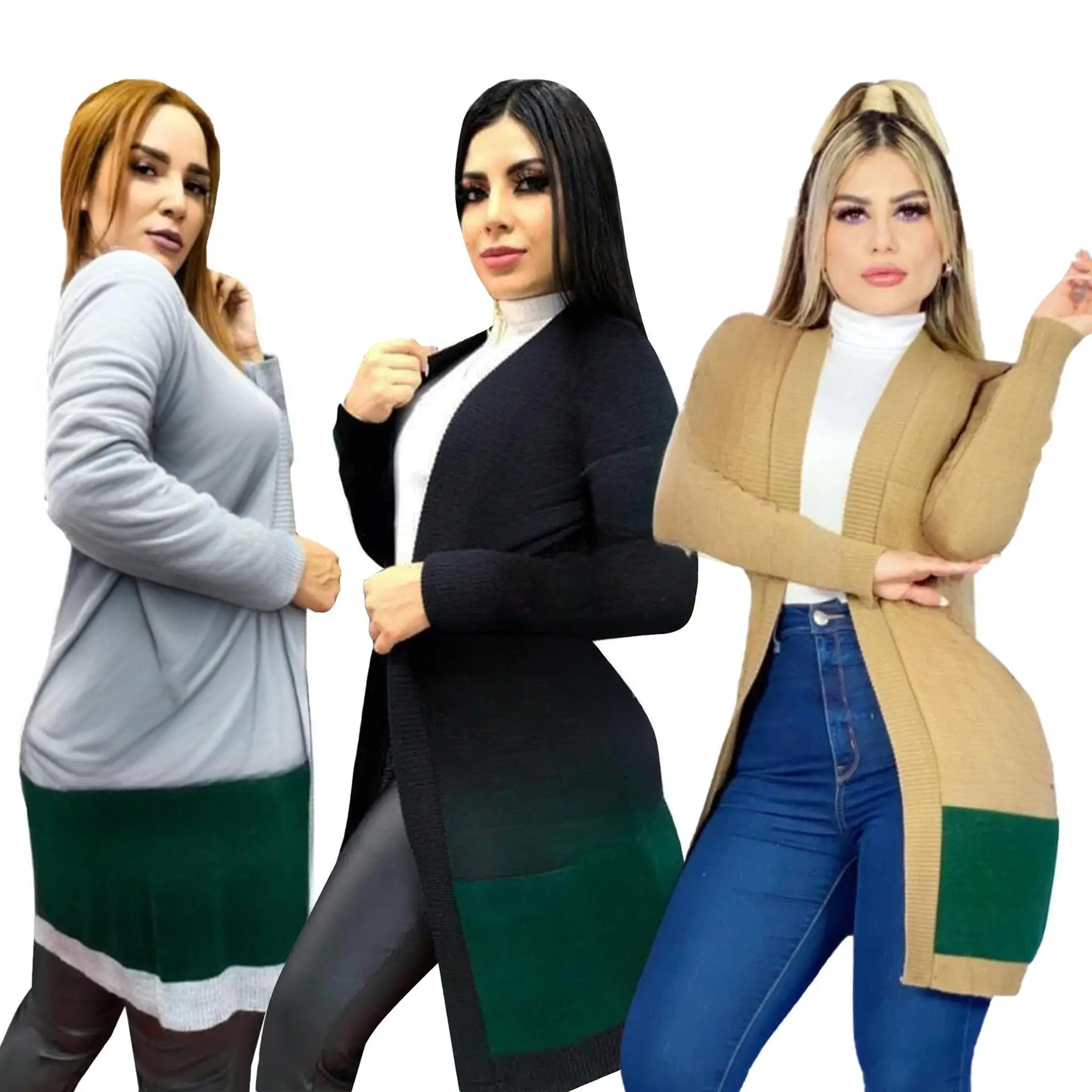 

Элегантный кардиган для офиса и повседневной носки, шикарный, стройнящий, подчеркивающий фигуру, вязаный кардиган, универсальный свитер-накидка для женщин