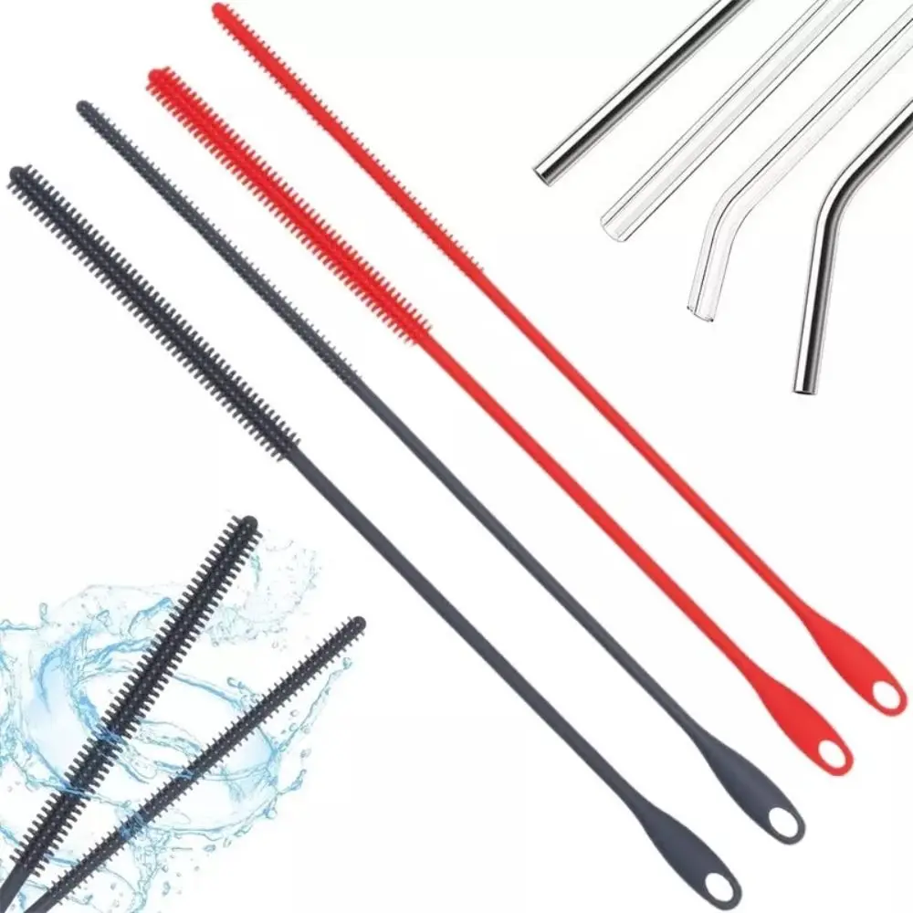 Food Grade Pipe Cleaning Brush Extra Long Bendable Silicone Straw Cleaner Brushes for Pacifier Brush Kitchen Gadgets