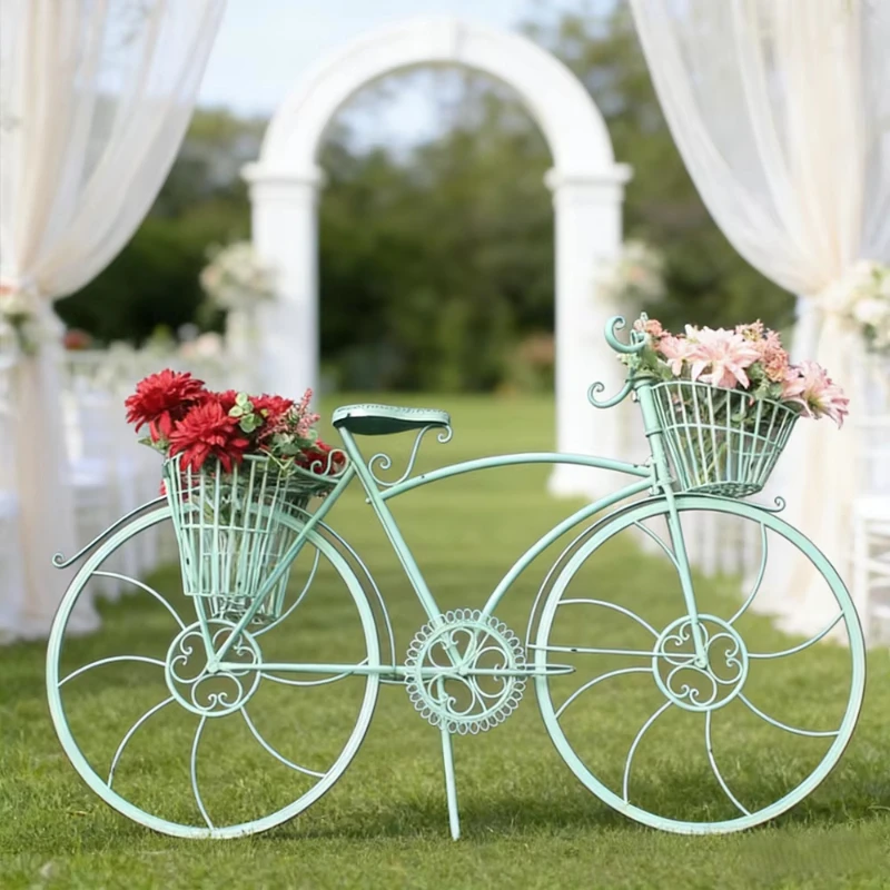 Bicycle wedding decoration flower stand floor-to-ceiling photography props outdoor gardening pastoral theme