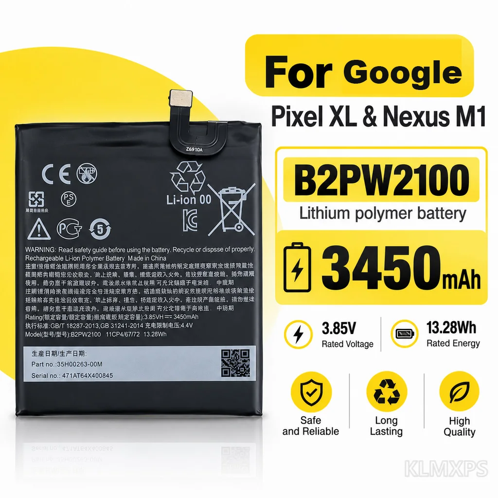 B2PW2100 Replacement Battery for Google Pixel XL / Nexus M1 Phone, Built-In Mobile Phone Battery for Phone Repair Replacement