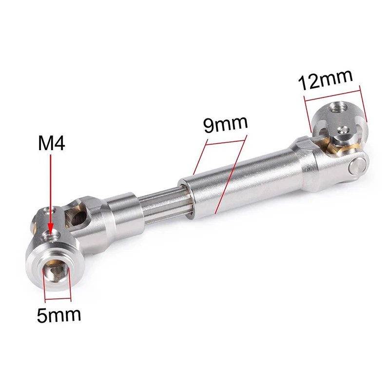 1pc Internal Spline Metal Drive Shaft Silver/Black Universal Joint Driveshaft CVD Telescopic 60-175mm For Climbing Vehicle Model