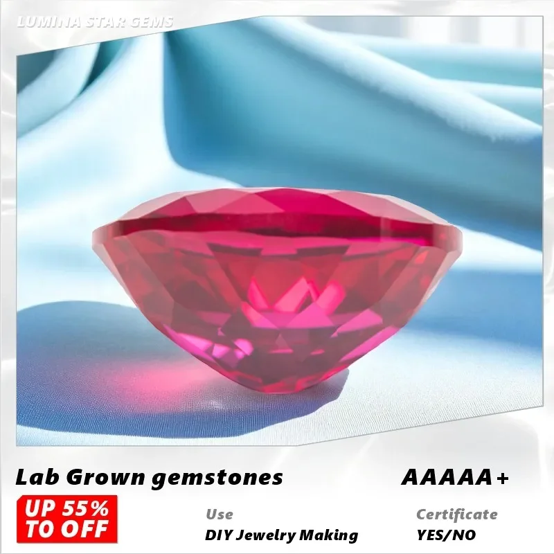 L-Lab Grown Ruby Oval Shape Multiple Sizes Loose Gemstone Top Quality for Diy Jewelry Making Selectable Certificate