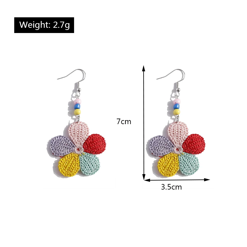 Modische handgefertigte Blumen-Ohrringe für Damen, Brincos Femme, hängende Ohrringe, Mädchen, Party, Festival, Schmuck, Geschenke – Detail 2