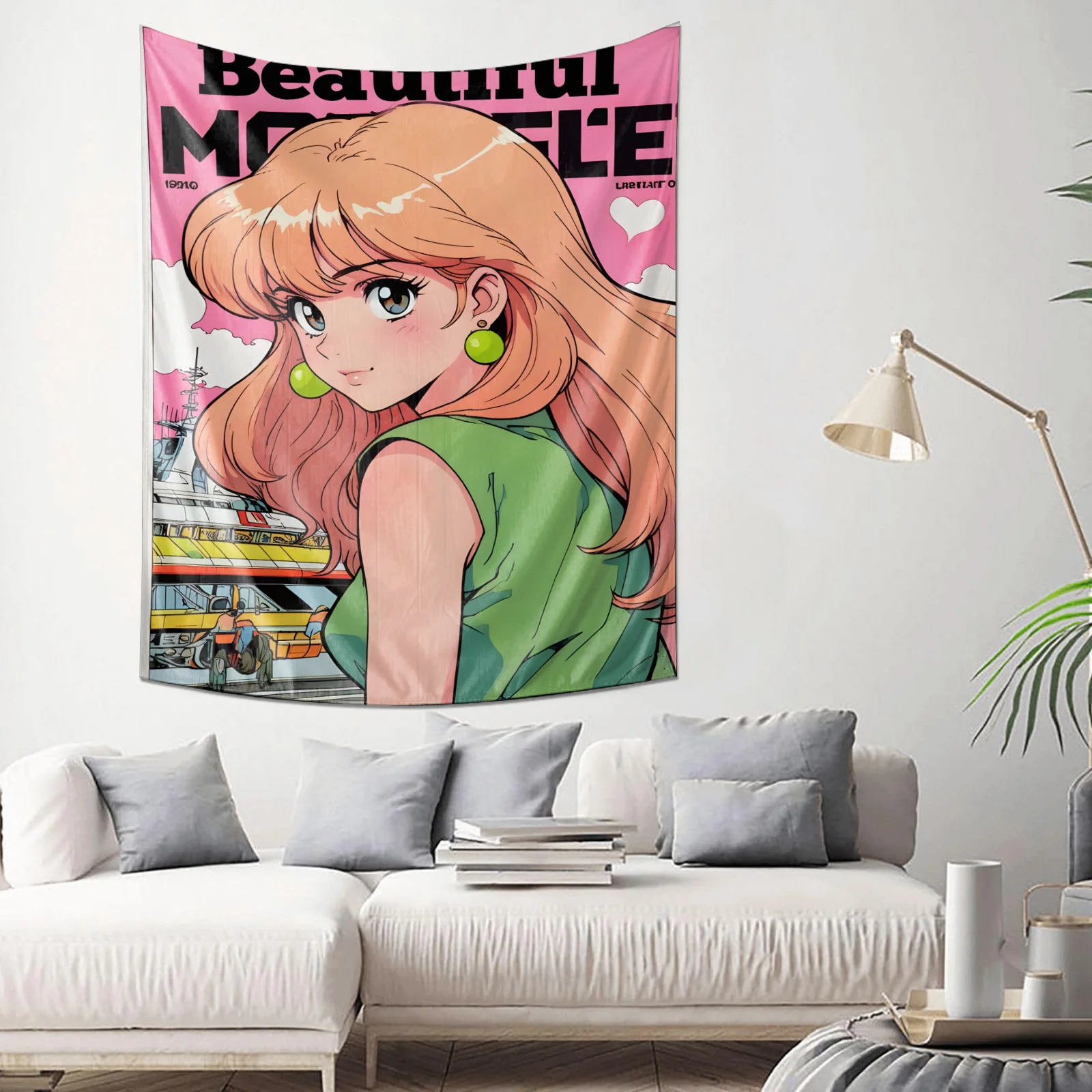 "Anime Style Exquisite Hanging Cloth - Fashionable and Unique Wall Decoration Tapestry"