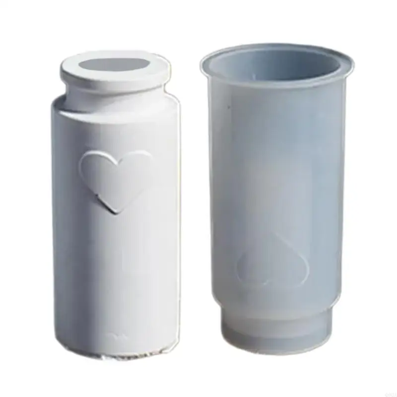 Q9QA Silicone Mould Love Cylinder Vase Molds Flower Pots Resin Molds Candle Holder Castings Mould for Table Home Decorations