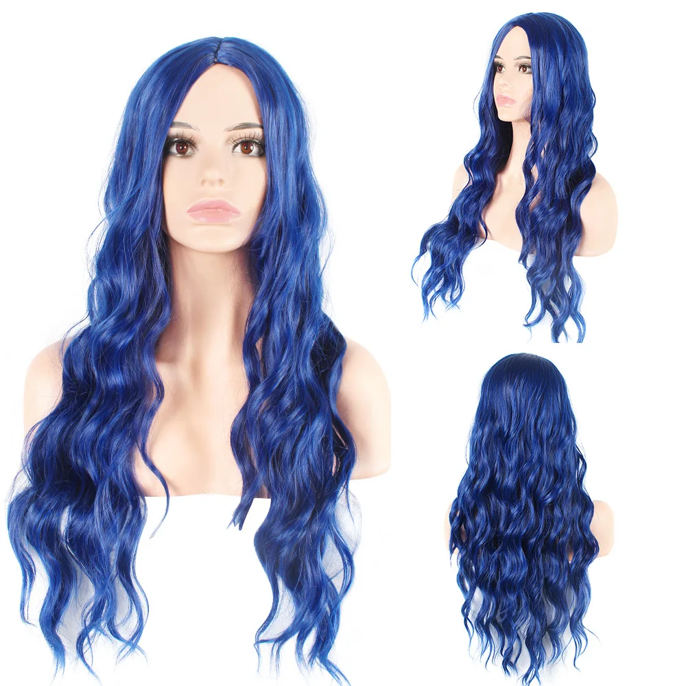Synthetic Middle Part Long Curly Wig for Women Ombre Top Small Wave Corn Perm Style Cosplay Party Daily Heat Resistant Fiber Wig