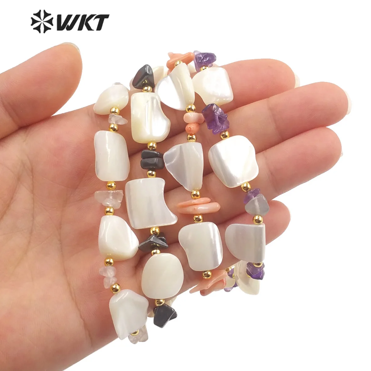 

WT-MPB082 летние украшения из натуральных бусин-ракушек, дизайнерские браслеты, винтажные браслеты для женщин, модные аксессуары для смесей, праздничная одежда