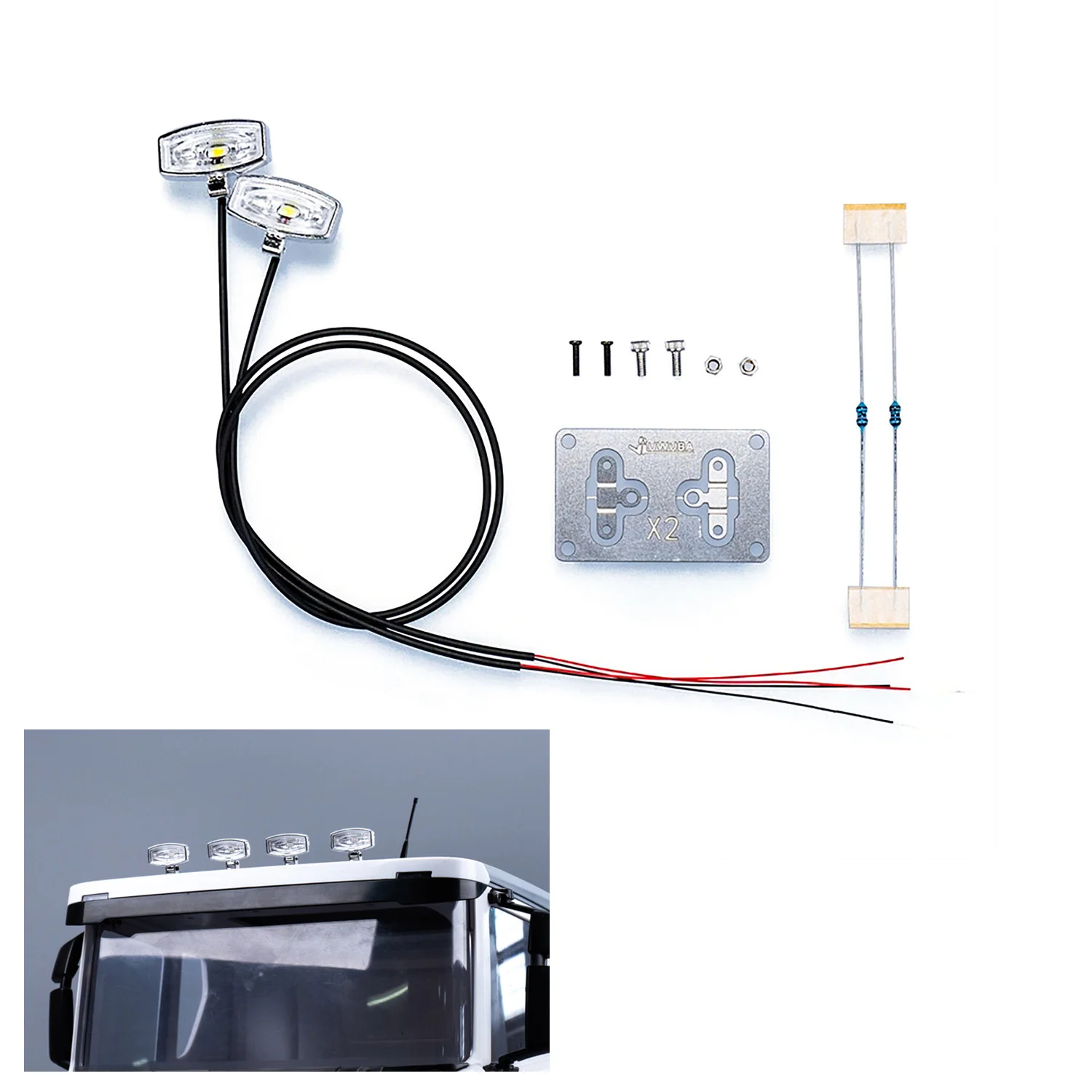 

DIY 1/14 Plastic LED Spotlight 2.2V-3V Head Lamp Parts for 1/14 RC Tractor Truck Model Crawler Off Road Car Dumper Parts RC Toy
