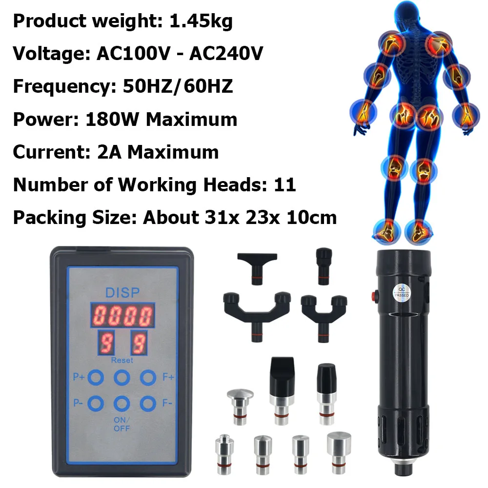 2 IN 1 Shockwave Therapy Machine Professional Shock Wave Pain Physiotherapy Chiropractic Massage Body Relaxation Massager 2024