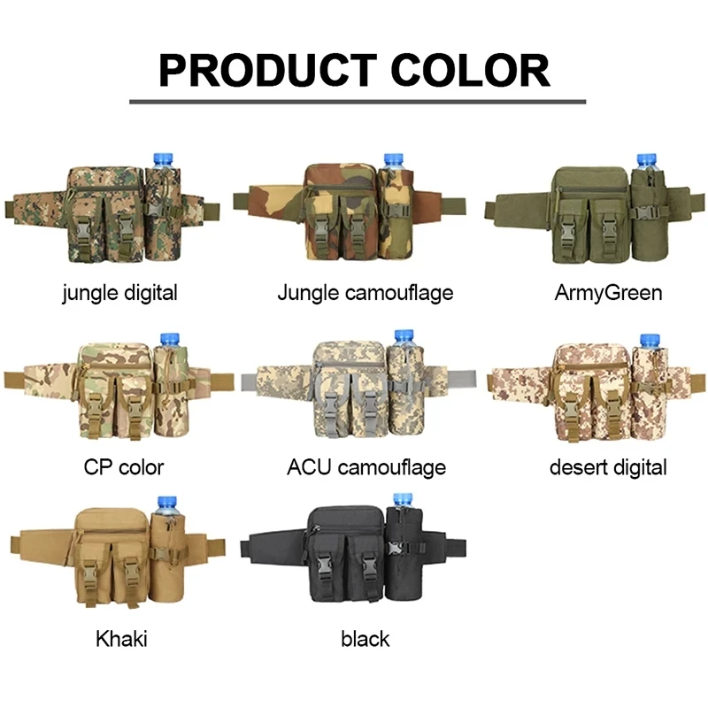 Outdoor Tactical Men Waist Pack Nylon Hiking Phone Pouch Waterproof Molle Camouflage  Hunting Climbing Camping Belt Bag